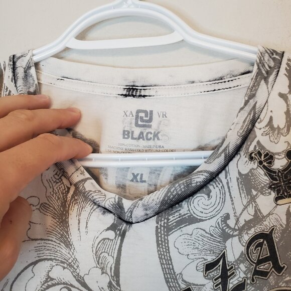 Vintage Y2K Wings And Cross Graphic Shirt White Size XL - Picture 5 of 5